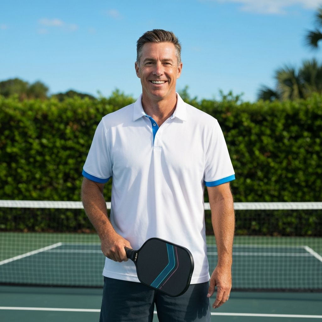 Coach Tobin on the pickleball court